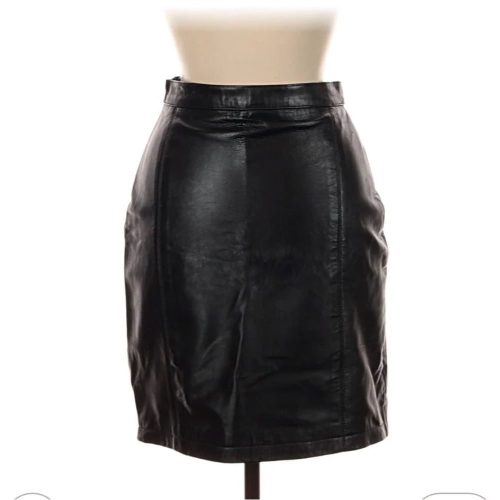 Wilsons Leather Black Leather Pencil Skirt